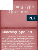 Matching Type Exam 