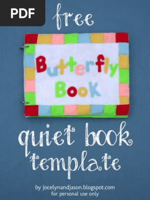 Free Butterfly Quiet Book Template