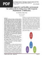 Enhancing Supportive and Healthy Environment For Adolescents by Doing Away With Corporal Punishment: A Reflection