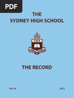 TheRecord 2012 (1) Sbhs | PDF | Schools | Science