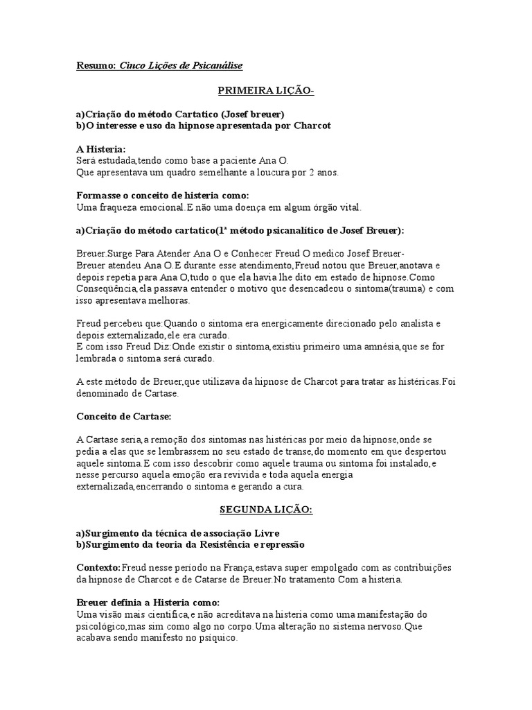 Com Relação Ao Que Estudamos Acerca Da Psicanálise