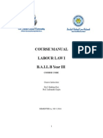 Labour Law I Course Manual 2015