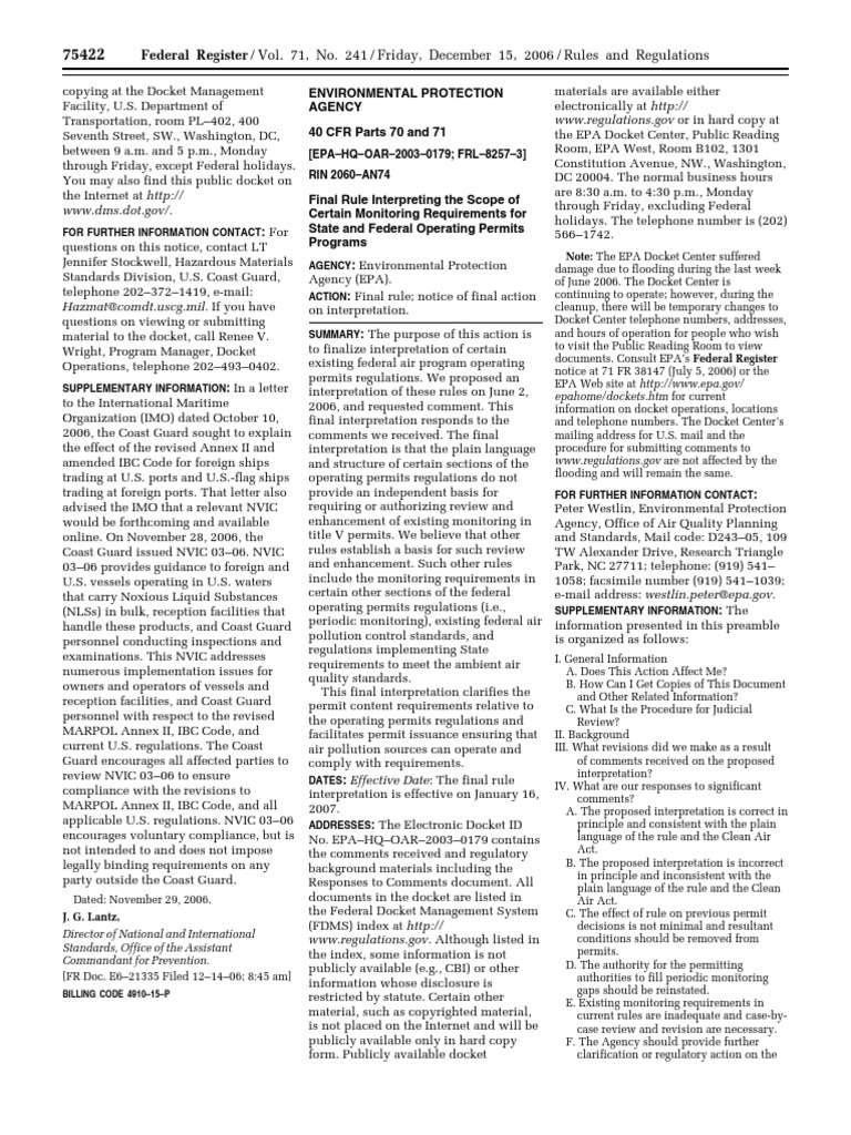 Rule: Air Pollution Control: Federal and State Operating Permits ...