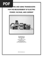 Selecting and Using Transducers For The Measurement of Electric Power, Voltage, and Current