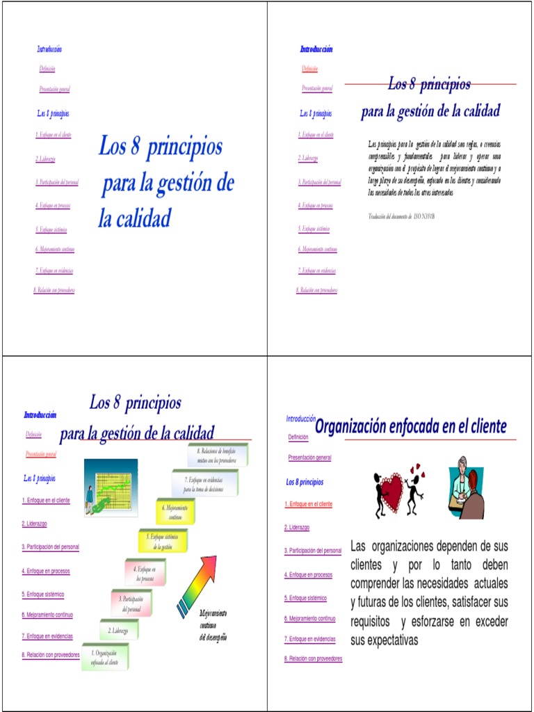 8 Principios de Gestión de Calidad | PDF | Liderazgo | Gestión de la ...