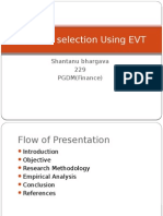 Portfolio Selection Using EVT: Shantanu Bhargava 229 PGDM (Finance)