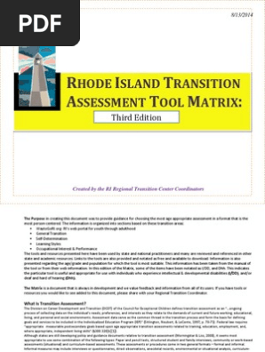 2014 Transition Assesments - Matrix