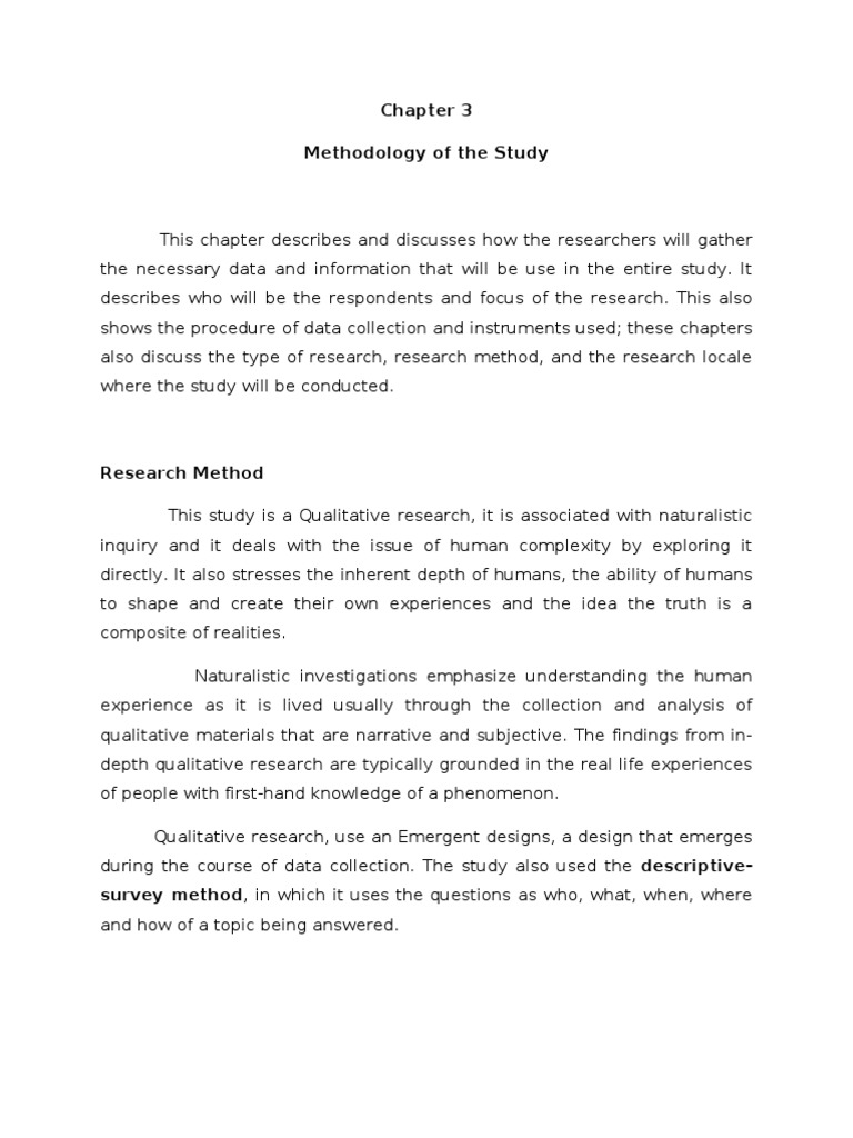 parts of research methodology chapter 3