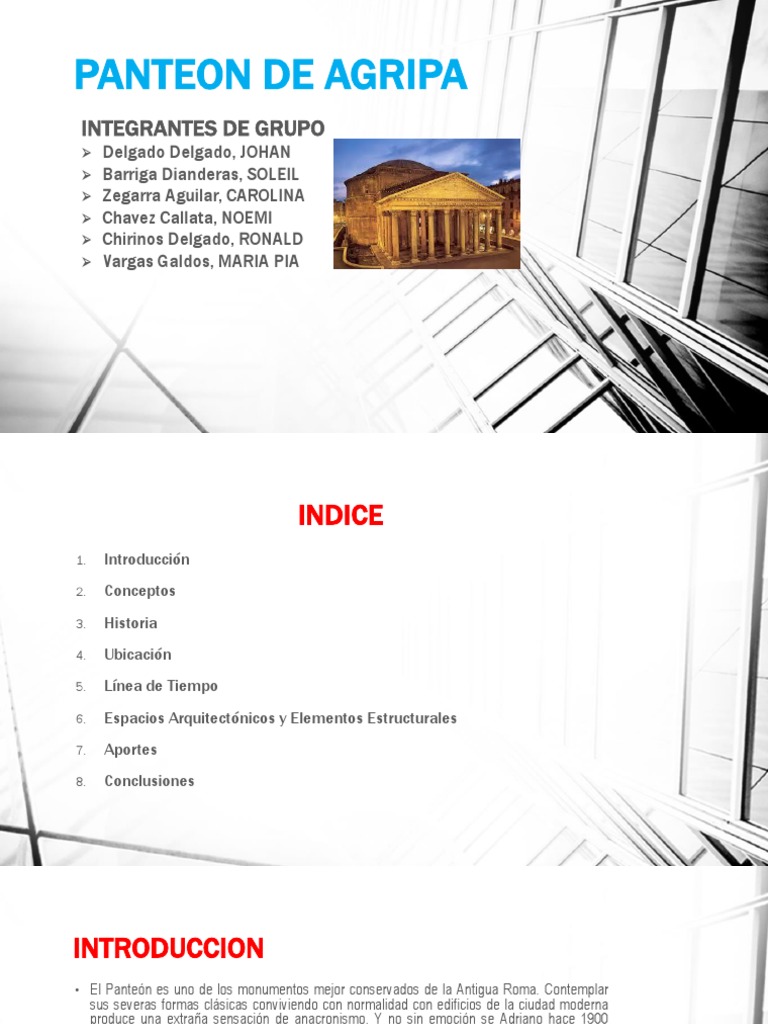 Análisis arquitectónico del Panteón de Agripa | PDF | Hazme | Elementos ...