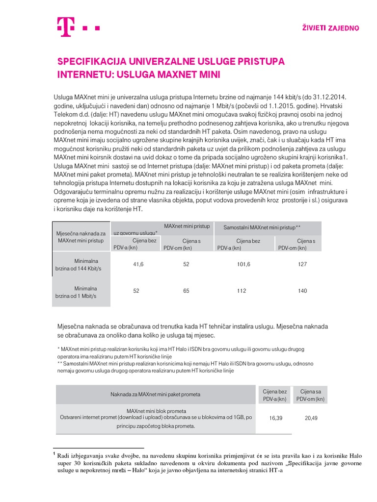 MAXnet Mini Pristup I Paketi Prometa | PDF