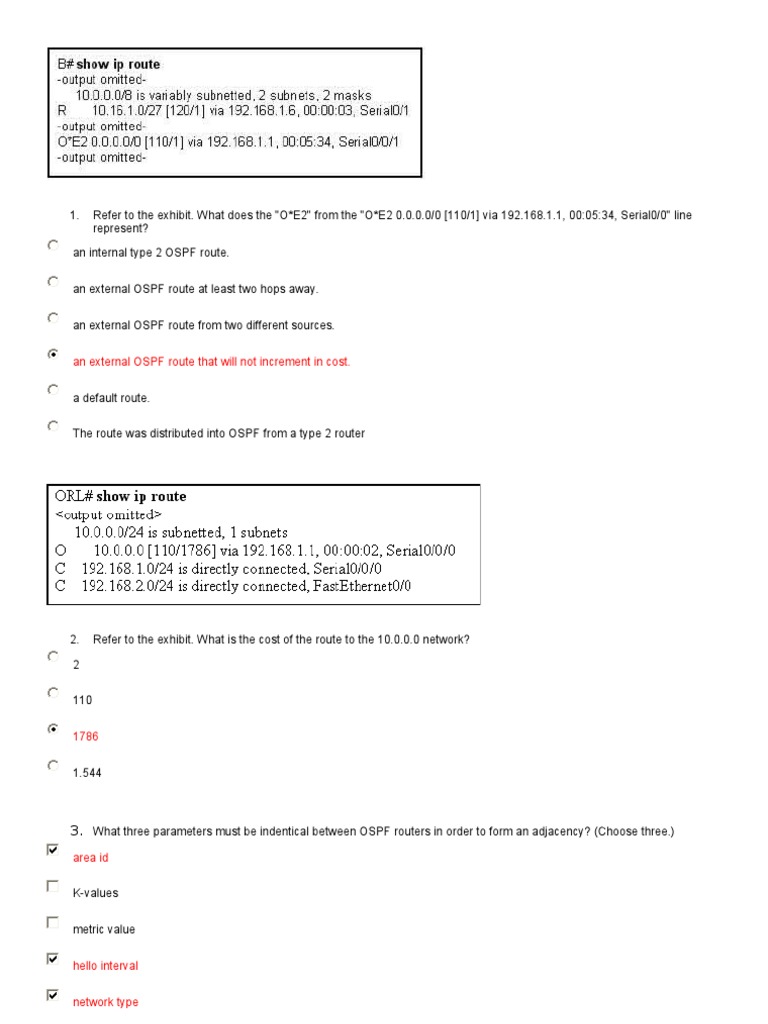 CCNA Cisco Routing Protocols and Concepts Assessment 11 | PDF | Router ...