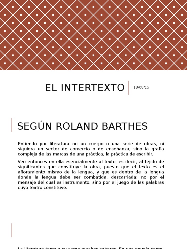 El Intertexto en la Literatura | PDF | Intertextualidad | Semiótica