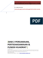 PERSAMAAN DAN FUNGSI KUADRAT