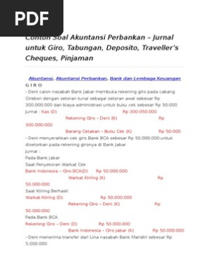 Contoh Soal Akuntansi Perbankan Pdf