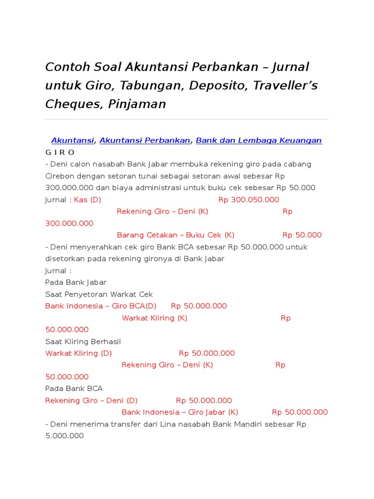 Soal Pengetahuan Umum Perbankan