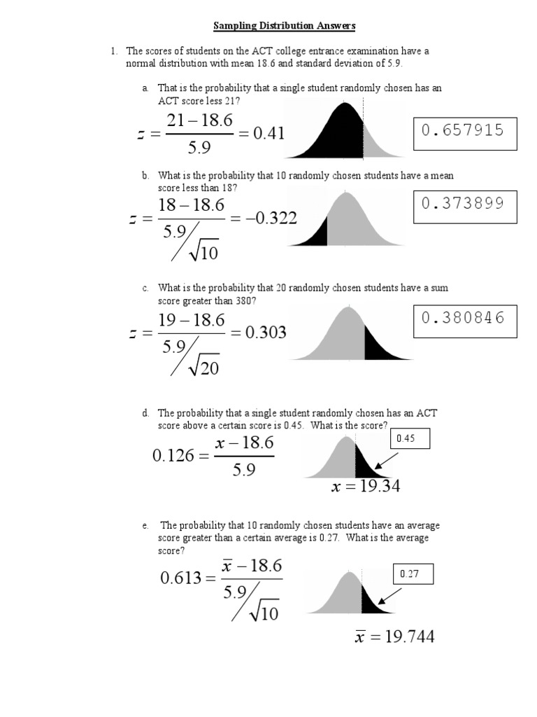 2 Sampling Distribution Problem Answers.pdf Mean Normal Distribution