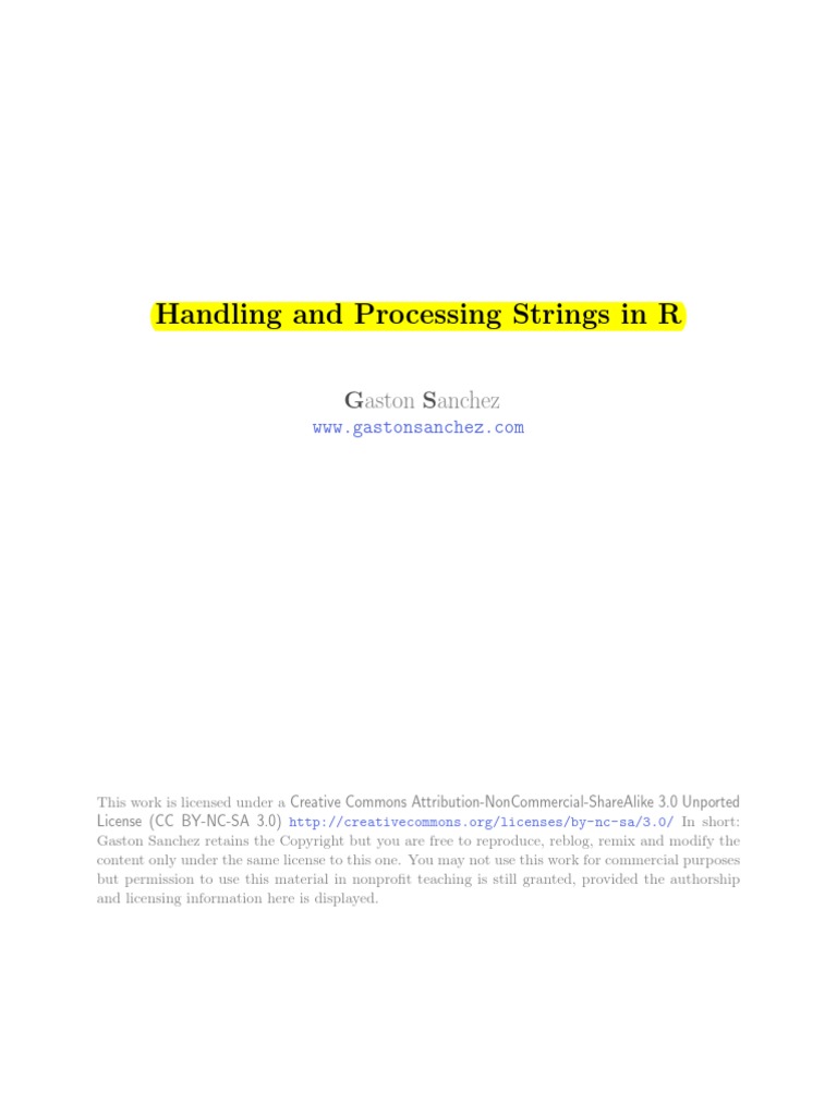 String Theory in R | PDF | Regular Expression | Comma Separated Values