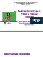 Técnicas Operantes para Reducir o Eliminar Respuestas