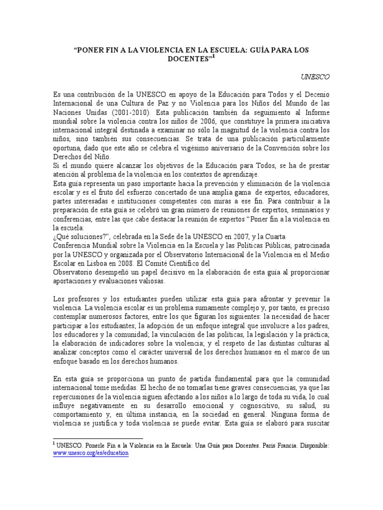 Poner Fin A La Violencia PDF | PDF | Violencia | Derechos humanos
