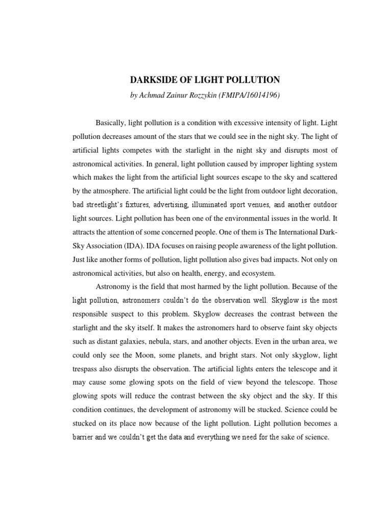 Light pollution effects on environment picture