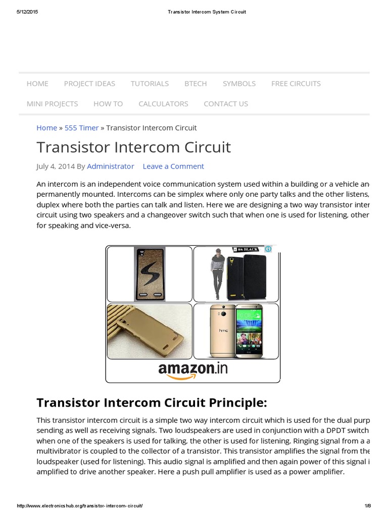Transistor System Circuit PDF Amplifier Transistor