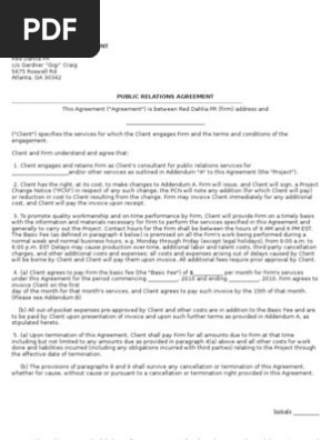 Public Relations Agreement