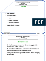 Questions? - Take Roll - Quiz Example - Excel Orientation - Vba - Useful Functions - Selector Example - Supply Chain Overview