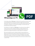 Instalar y Usar Whatsapp en La PC