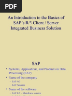 An Introduction To The Basics of SAP's R/3 Client / Server Integrated Business Solution