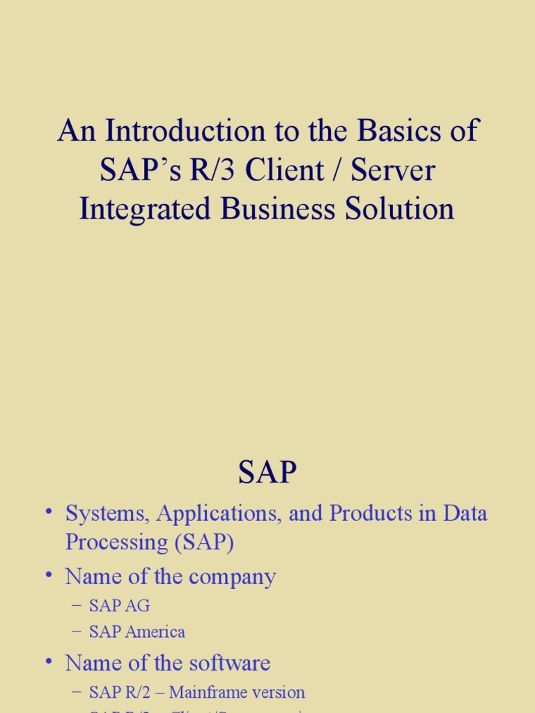 SAP R/3 Client/Server Overview | PDF | Sap Se | Databases