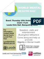 Event: Thursday 15th October, 2015 11am-4 PM Leeds Civic Hall, Banqueting Suite