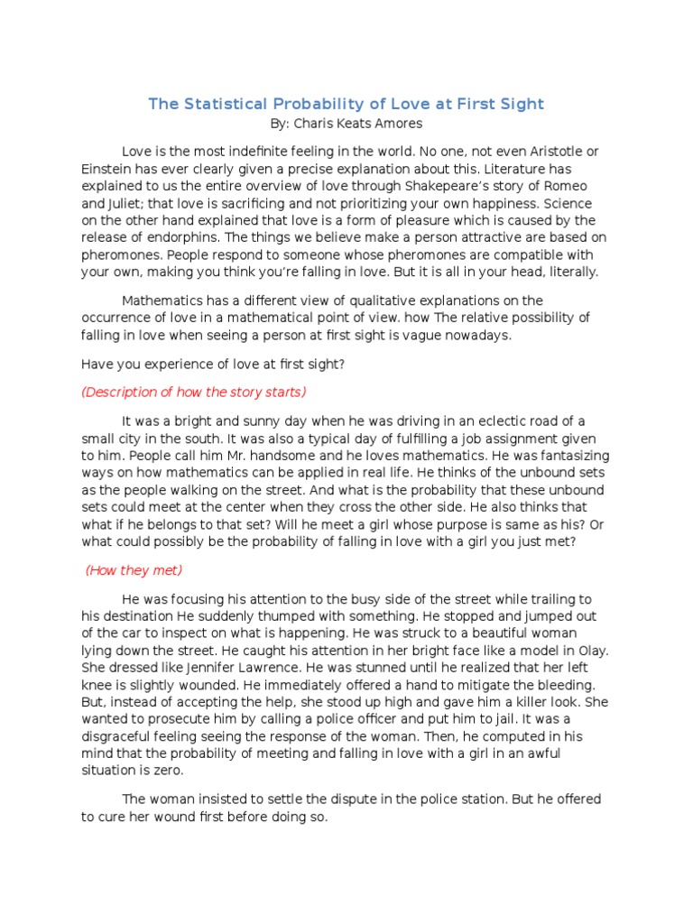 The Statistical Probability of Love at First Sight PDF
