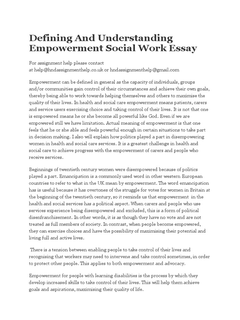 what is the concept of empowerment essay