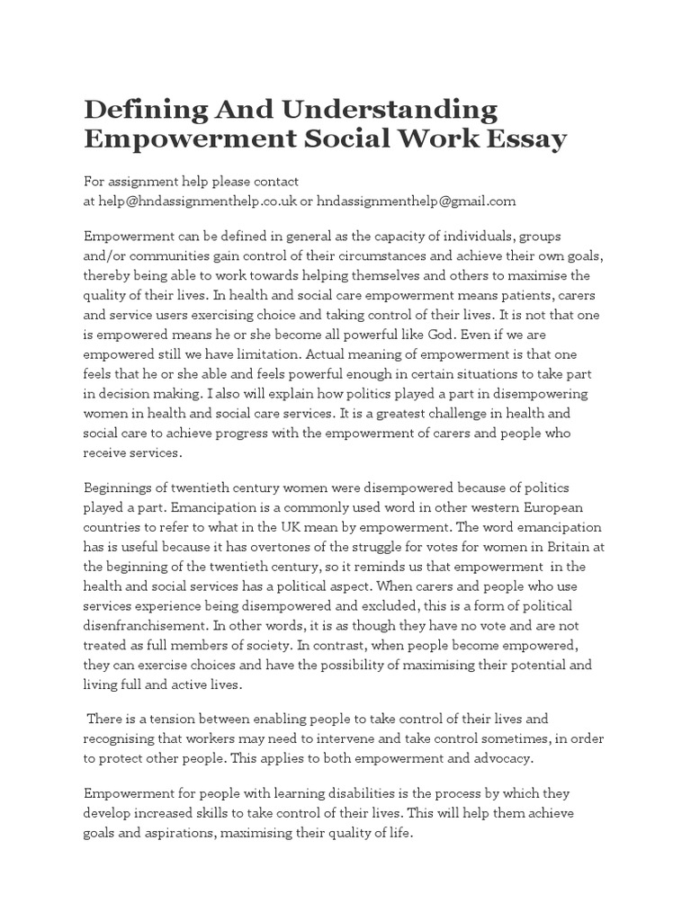Human empowerment essay picture