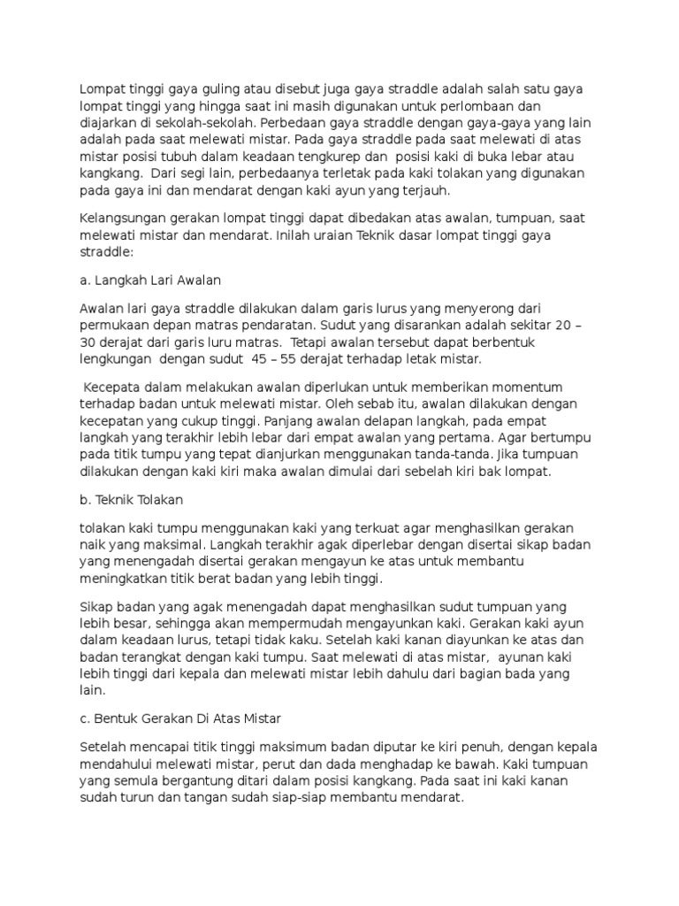Lompat Tinggi Gaya Guling
