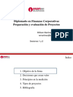 Sesion Diplomado en Finanzas Corporativas Preparación y evaluación de Proyectos 1-2