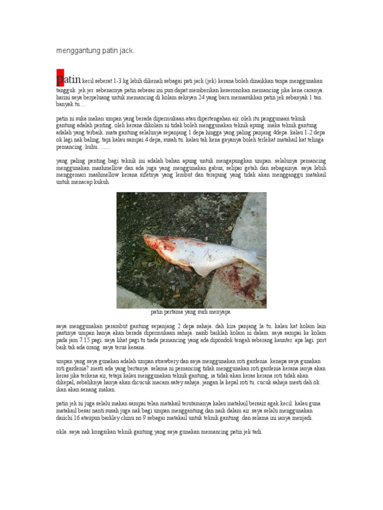 Umpan Patin 1 3 Kilo Pdf