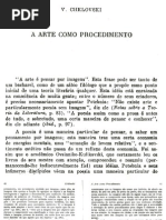 CHKLOVSKI, V - A arte como procedimento”, In Teoria da Literatura. Formalistas Russos