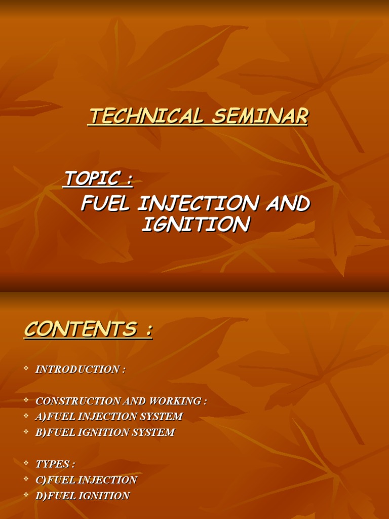 Fuel Injection System and Ignition | PDF | Fuel Injection | Internal ...