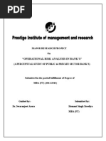 "Operational Risk Analysis in Bank'S": Major Research Project On