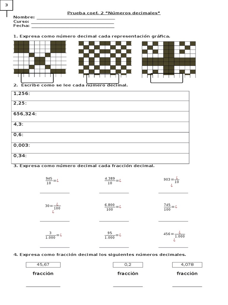 Prueba Coef 2 Matematica Decimales