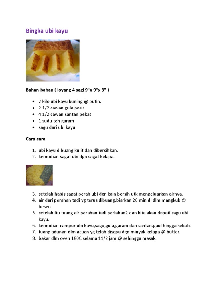 Bingka Ubi Kayu Pdf