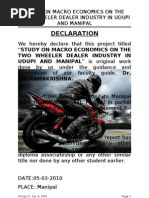 Download Study on Macro Economics on the Two Wheeler Dealer Industry in Udupi and Manipal by prabhu_bala SN27947106 doc pdf