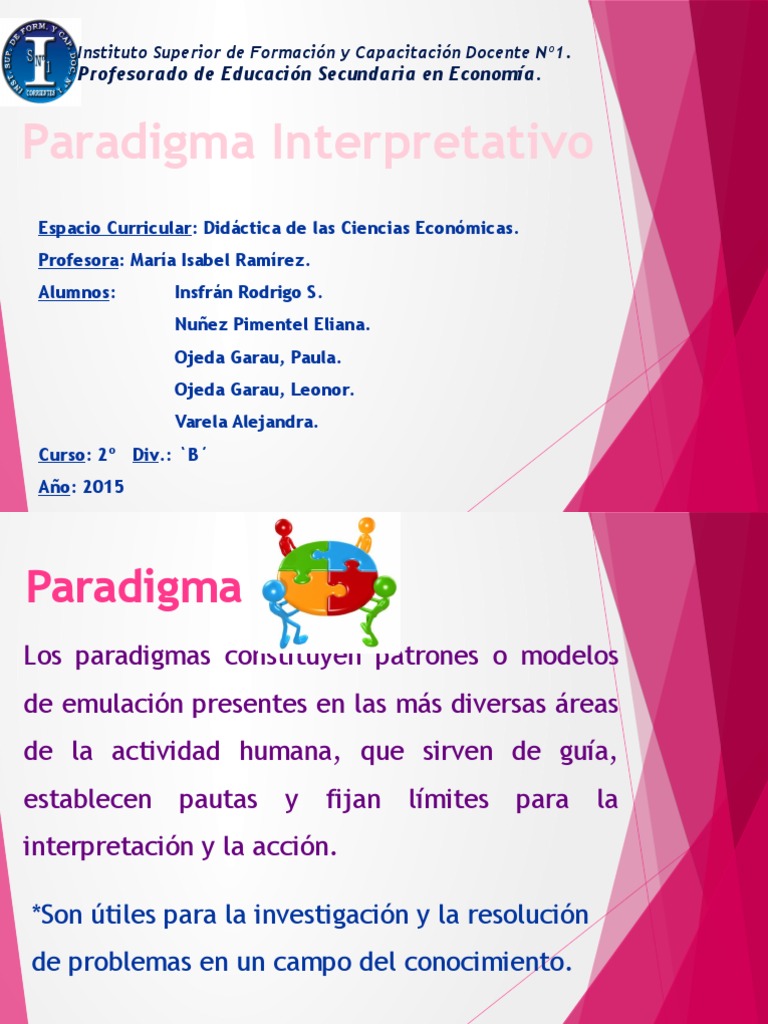 Paradigma Interpretativo Didactica1 Paradigma Conocimiento