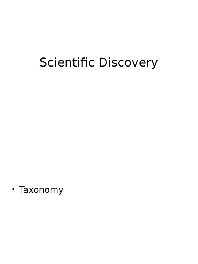 Scientific Discovery in Taxonomy | PDF | Social Science