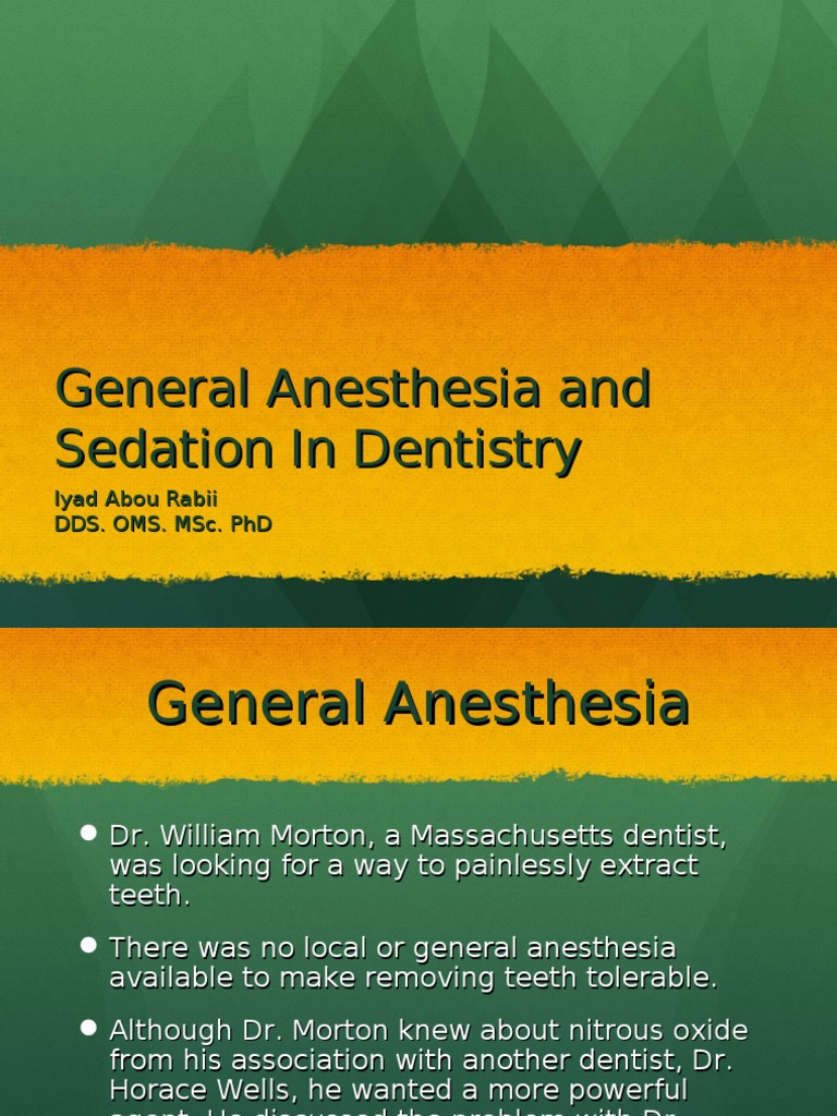 General Anesthesia and Sedation in Dentistry PDF Anesthesia