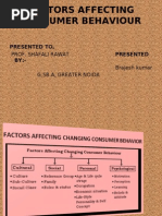 Factors Affecting Consumer Behaviour: Presented To, BY