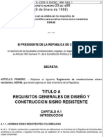 Decreto 33 de 1998 Reglamento Colombiano de Construccion Sismoresistente