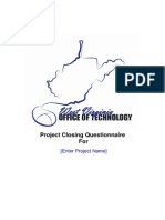 CLOSING Project Closure Questionnaire Electronic Form