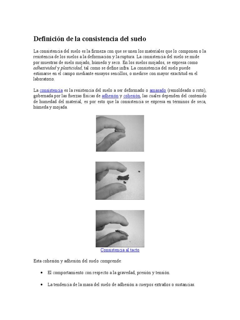 Definición de La Consistencia Del Suelo | Materiales | Ciencias fisicas